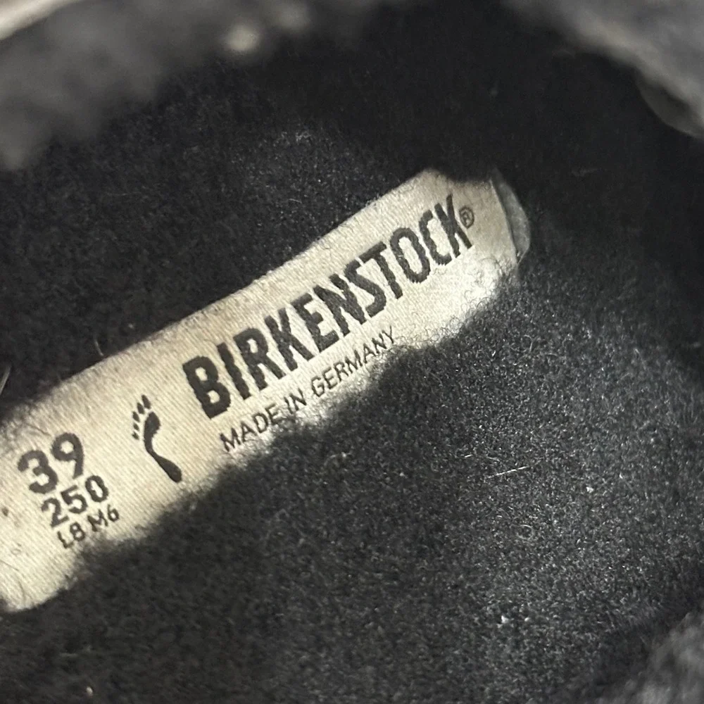 Birkenstock Arizona Big Buckle Sandals Womens 39 US 8 Black Shearling Leather
